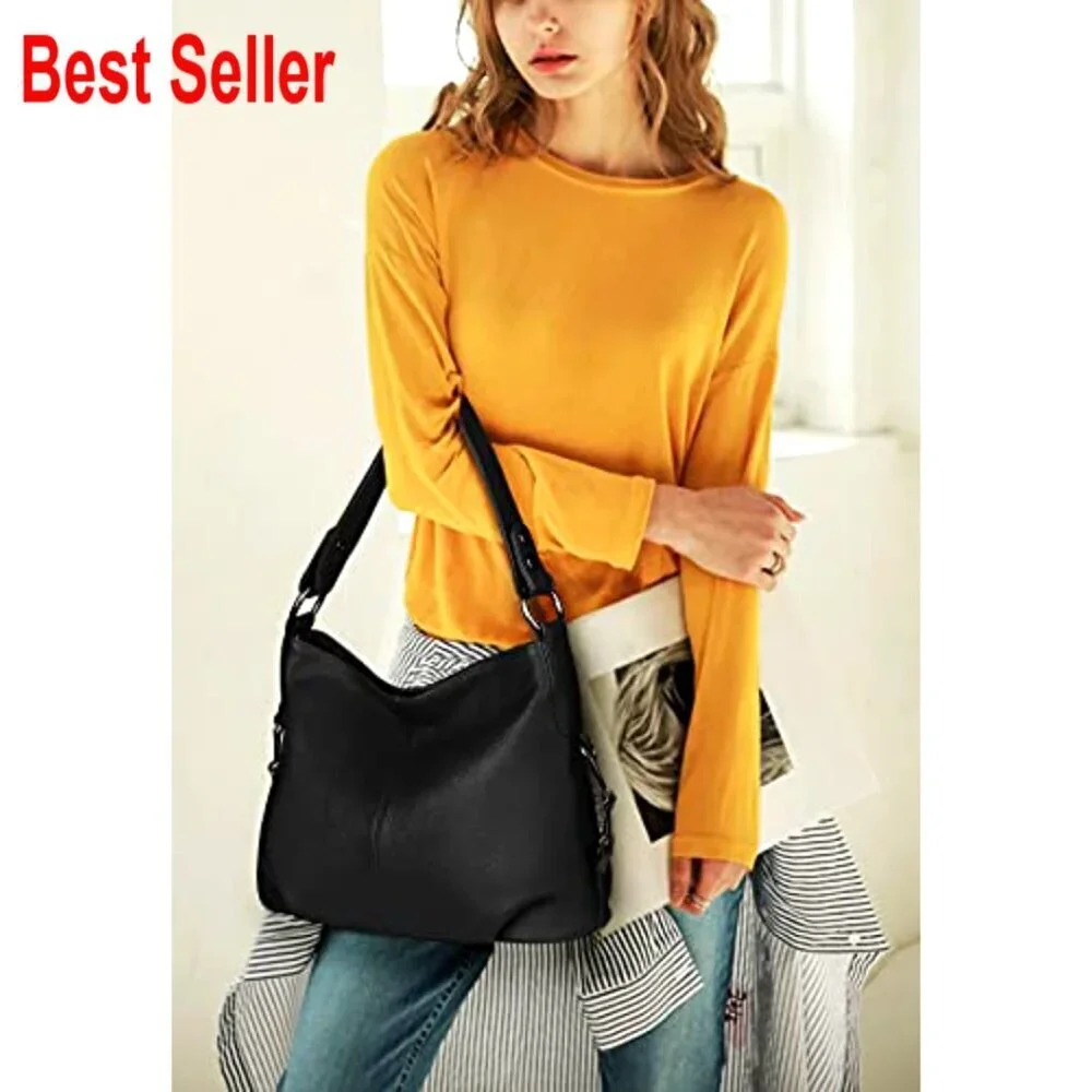 Genuine Leather Hobo Bag Convertible Shoulder Crossbody Purse